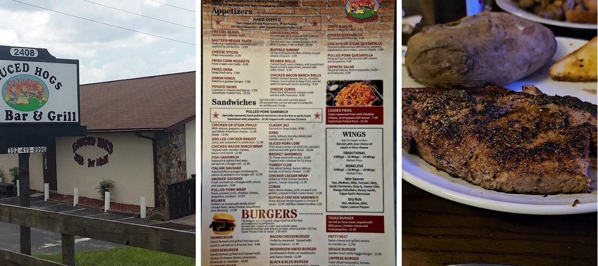 Sauced Hogs Menu